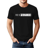 تی شرت آستین کوتاه مردانه طرح respect پنبه ای مشکی