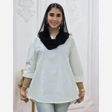 شومیز نخی ساده و دیپلمات یقه کوبایی فری سایز زنانه