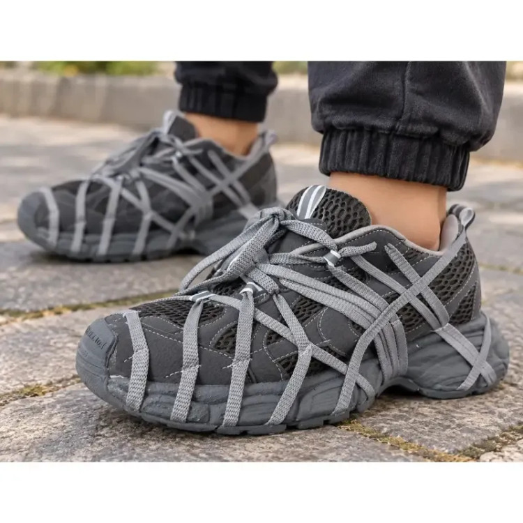 کفش اسپرت پسرانه لژدار طوسی خاکستری بالنسیاگا اسپایدر سایز 37 تا 40