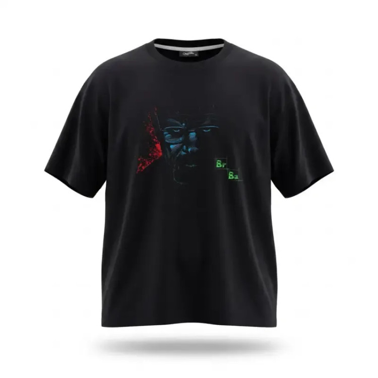 تیشرت مشکی طرح برکینگ بد جنس پارچه ماکان