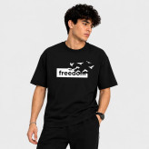 تی شرت مردانه پنبه ای طرح حروف مدل کلاسیک regular fit مشکی