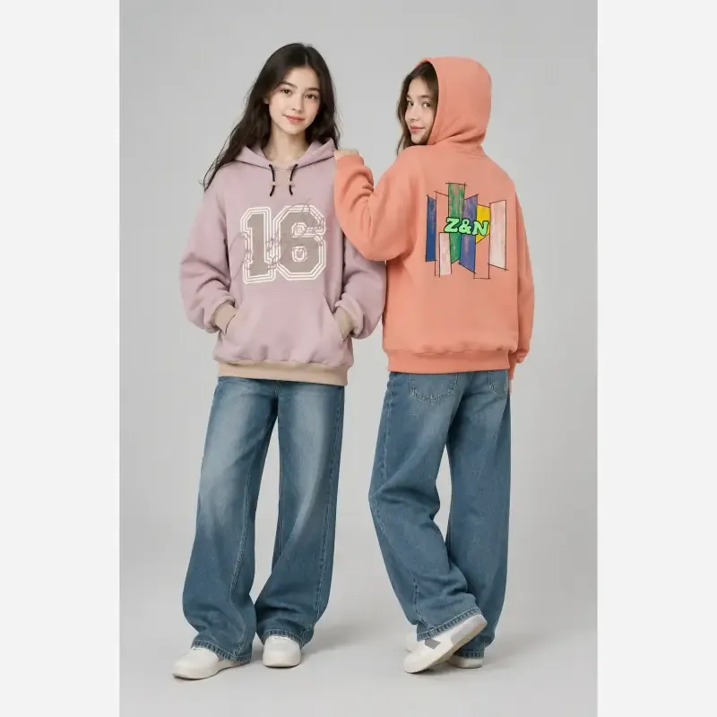 هودی دخترانه نوجوان اورسایز پاییزه توکرکی سایز 60 تا 75