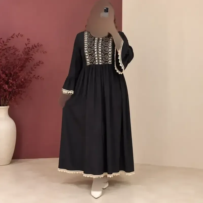 پیراهن ساحلی زنانه هندی گلدوزی ماهورا جنس نخ تافته