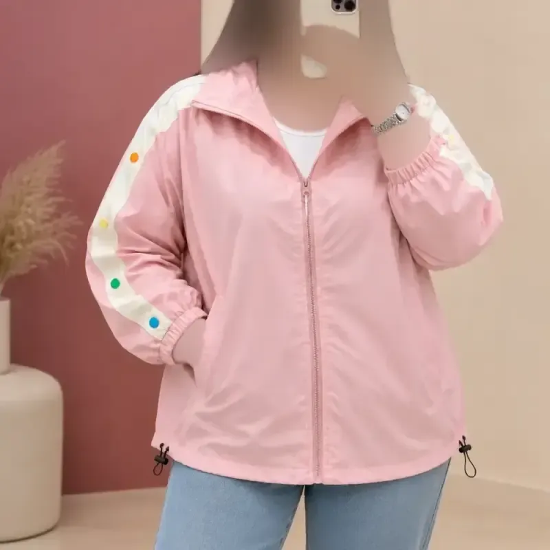 گرمکن اسپرت وارداتی زنانه و دخترانه پارچه تسلون سبک سایز L تا XXXL مناسب بهار و پاییز