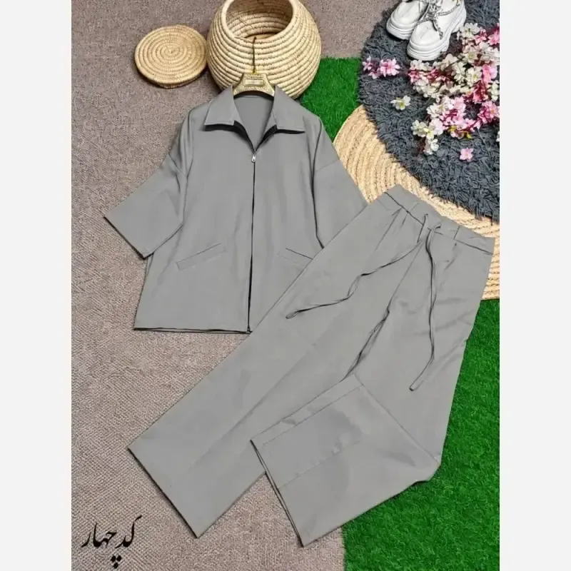 سویشرت و شلوار نازگل جنس کارتی یر خارجی فری سایز 38 تا 46